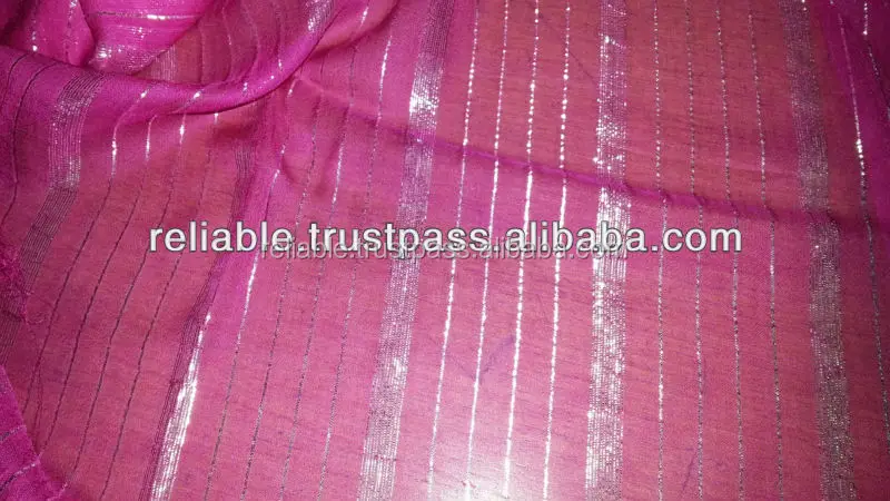 Latest Design Wholesale Bulk Quantity Available Magenta Colour Lurex Scarf On Silk Chiffon Scarves For Women At Factory Price