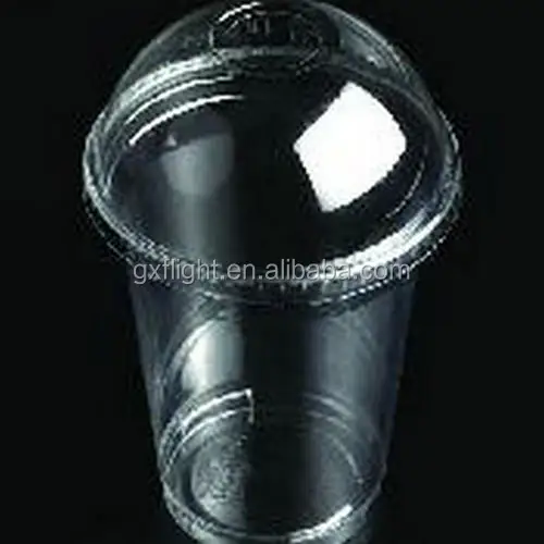 Smoothie Clear Plastic Cup Dome Lid With Hole