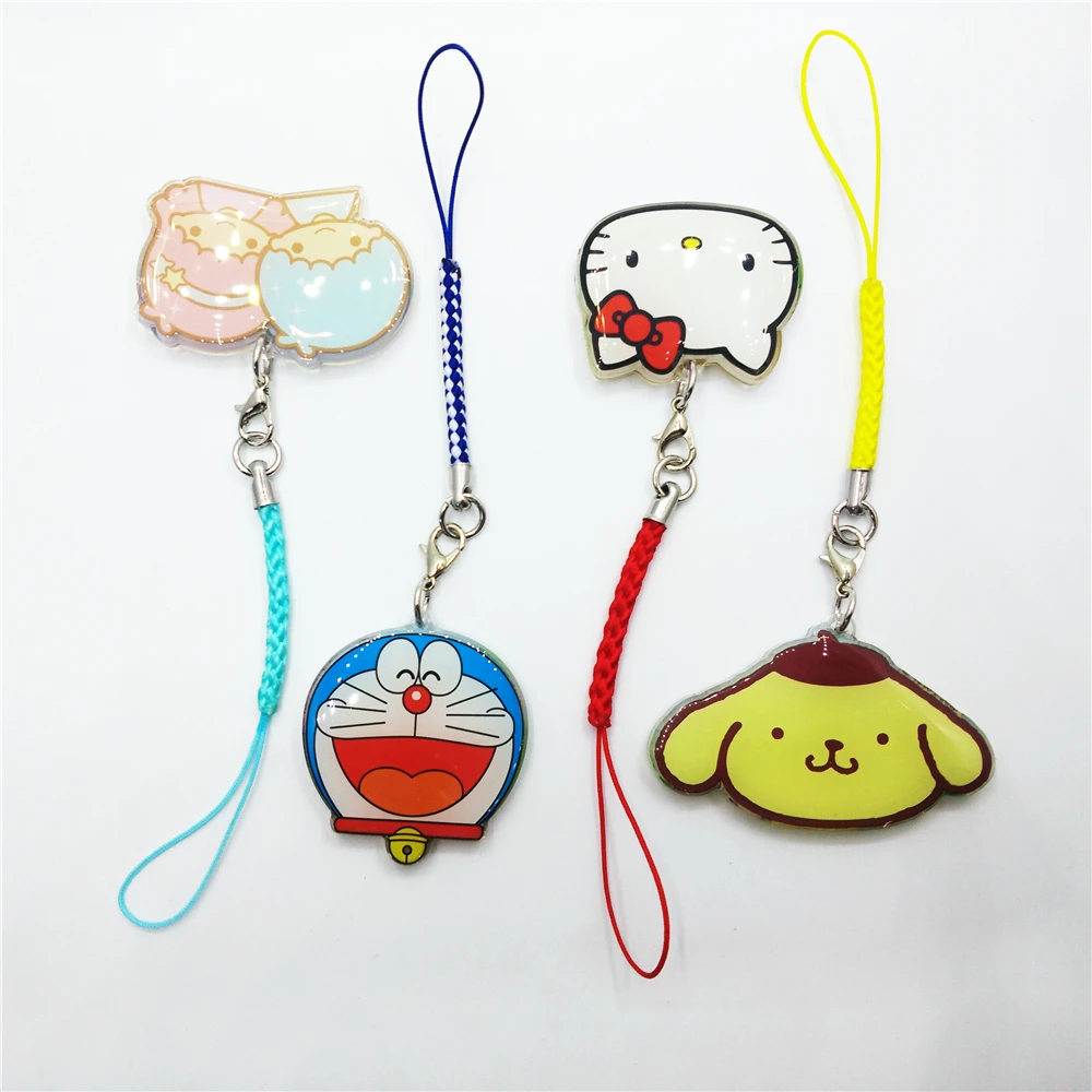 
Free Sample Custom Cartoon Keychain Acrylic Strap CNC Cut Offset Print 
