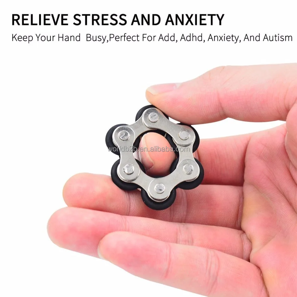 Roller Chain Fidget Toy Stress Reducer for ADHD ADD Autism Anxiety Boredom Adults and Kids