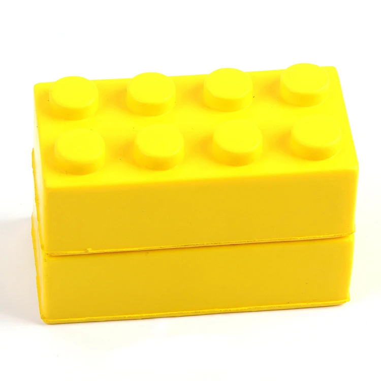 Custom Logo PU Toy Bricks Shape Anti Brain Stress Ball