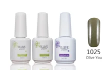 3 packs iLuve Professional Olive Color Nail Gel Polish UV LED Lamps Gel 15ml Base Top