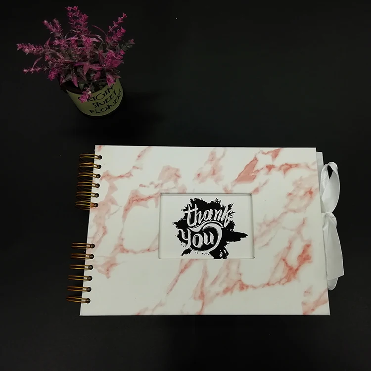 Marble Print PU Leather Spiral Binding DIY Recordable Photo Album For Baby