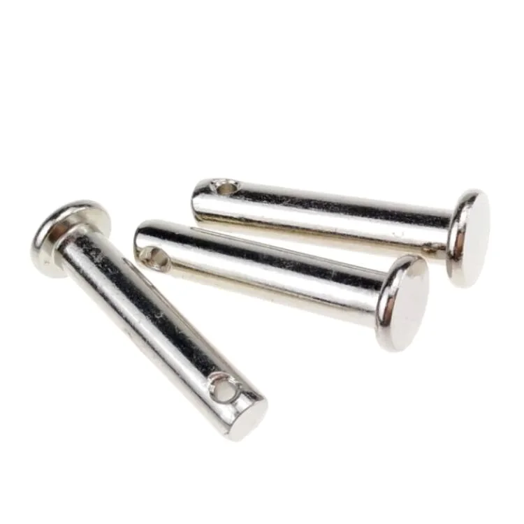 Galvanized Metal Steel Clevis Pins Flat Head Fastener Split Pins Holes Standard DIN 1444