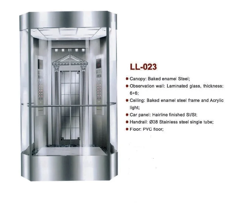 CE EAC certified Safe and Stable Functions Competitive Price Panorama Elevator