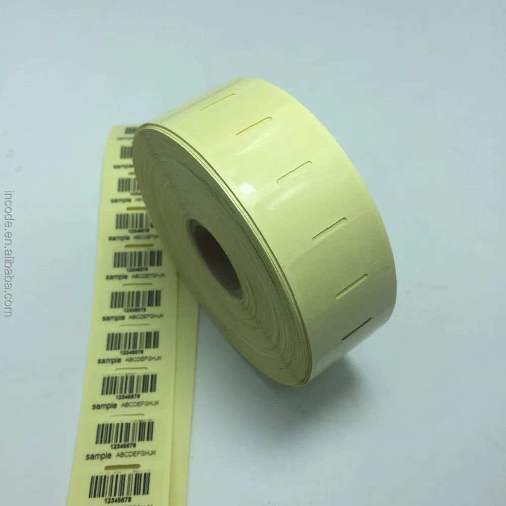 Transparent PET adhesive barcode stickers, thermal transfer polyester stickers roll label
