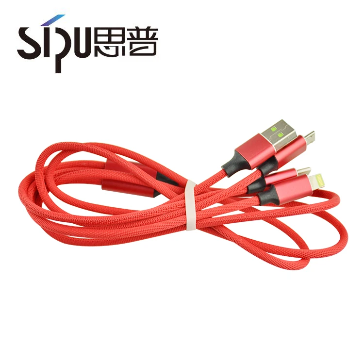 
SIPU high speed 3.0 Nylon Braided 3in1 Usb Cable For Type C Android cell phone 