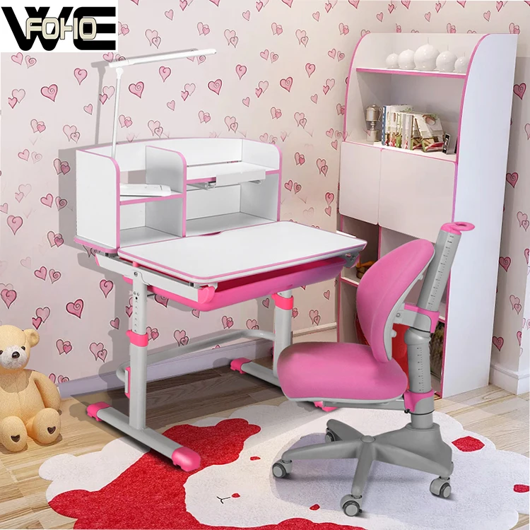 OEM Student Desk and Chair Plastic Modern Adjustable Height Kids School Study Desk and Chair