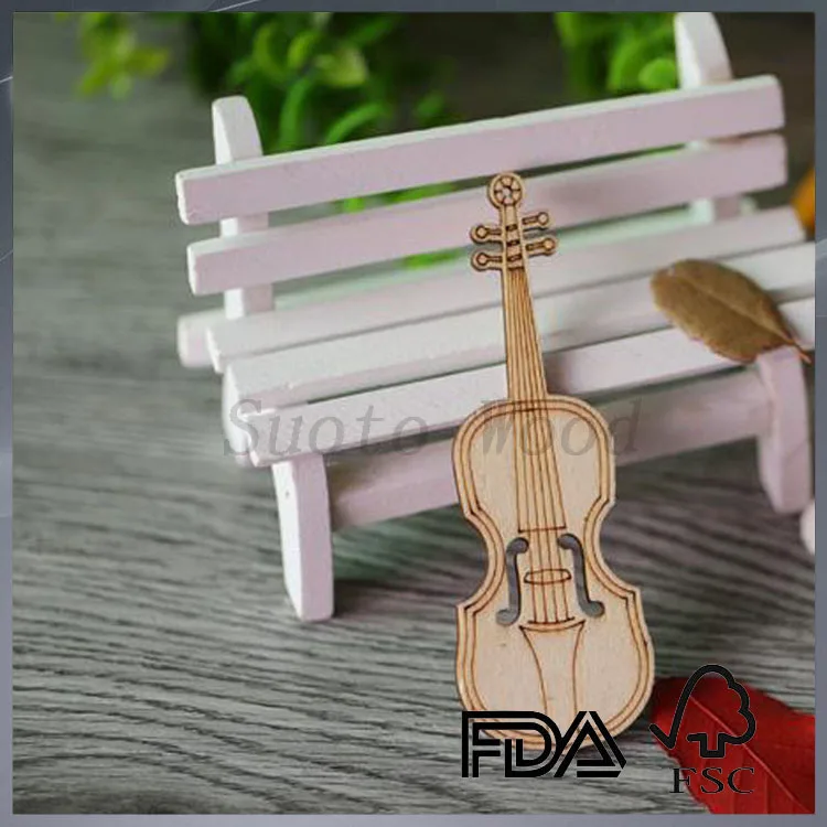 wood laser carving crafts stage property decoration violin