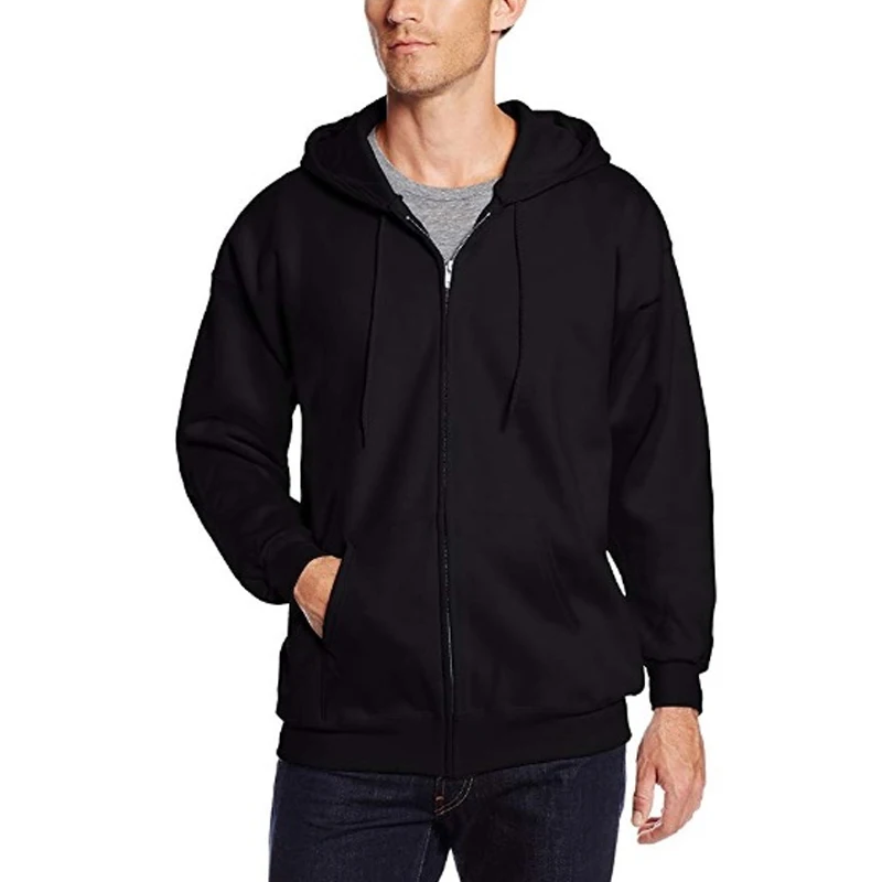 Wholesale Blank Men`s Full-Zip Fleece Hoodie Custom Long Sleeve Street wear Fashion Sweatshirt Jackets for Boys