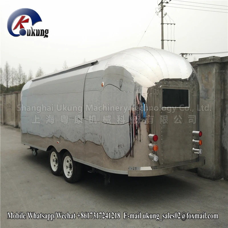 UKUNG big size Mobile Airstream Food Cart/food Truck/food Trailer For Sale, Airstream with big taillight