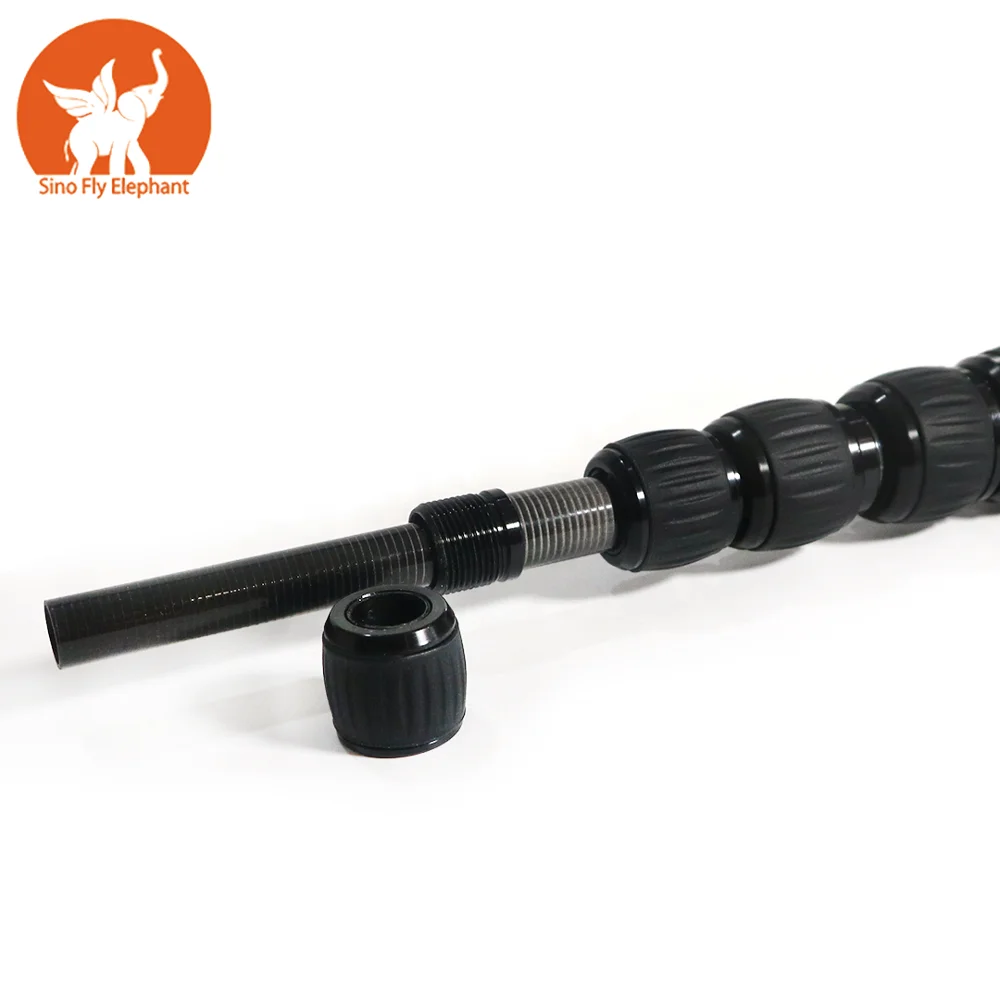 Телескопическая трубка из углеродного волокна с зажимами