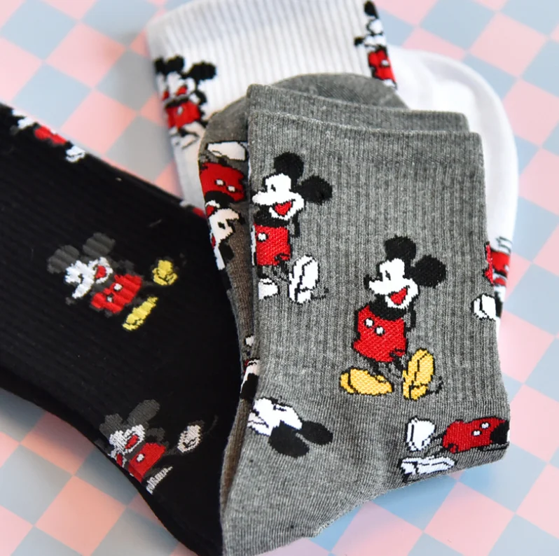 
New female tube socks Korean version school mouse cute teen girls personality cartoon socks 