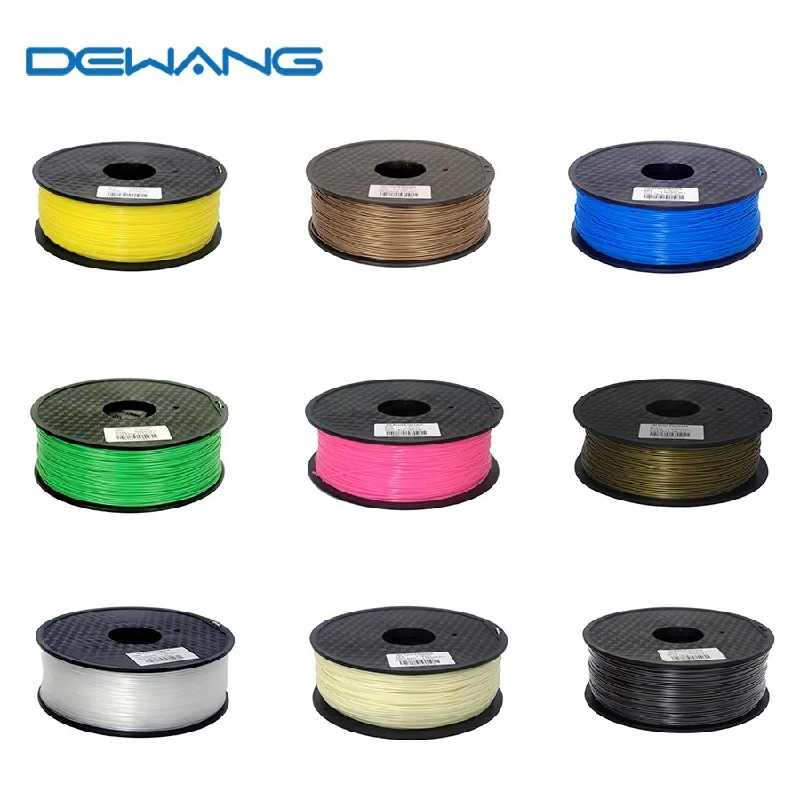 2017 dewang factory price multi-color printer filament 1.75mm/3.00mm pla/abs filament eco-friendly plastic 3d printer filament