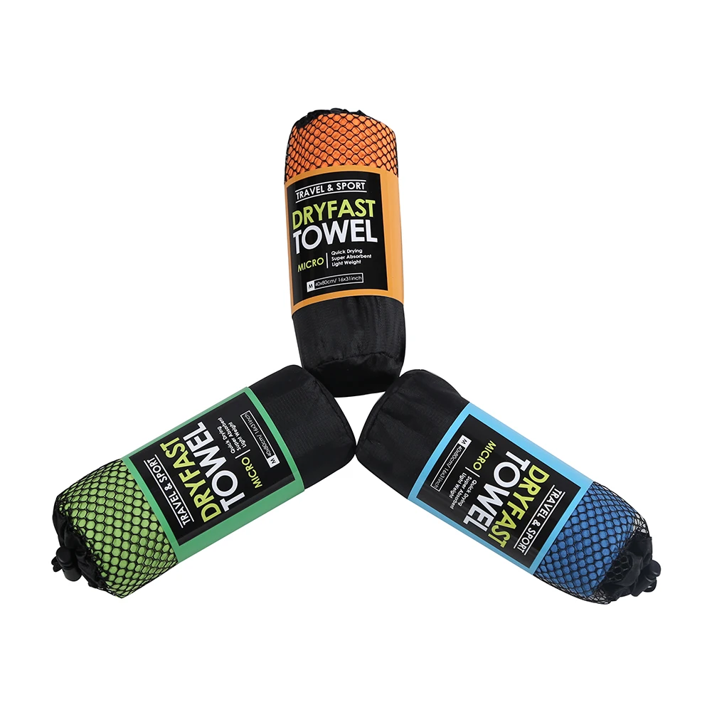 Wholesale Personalized Custom Printed 80 Polyester 20 Polyamide Micro Fiber Outdoor Towel With Pocket