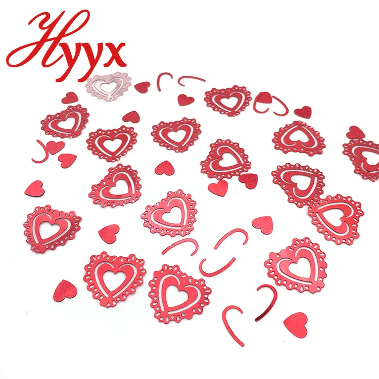 
HYYX 2018 fashion heart shape 30mm flat bulk loose decorative designs sequins 