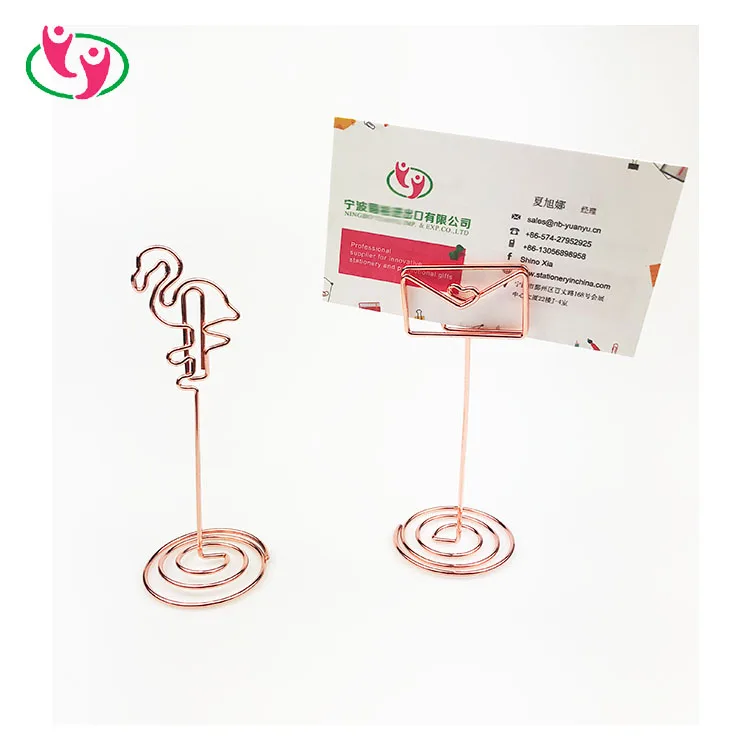 
Metal High Quality Wholesale Custom stand Envelop Flamingo Shaped Memo Clip 