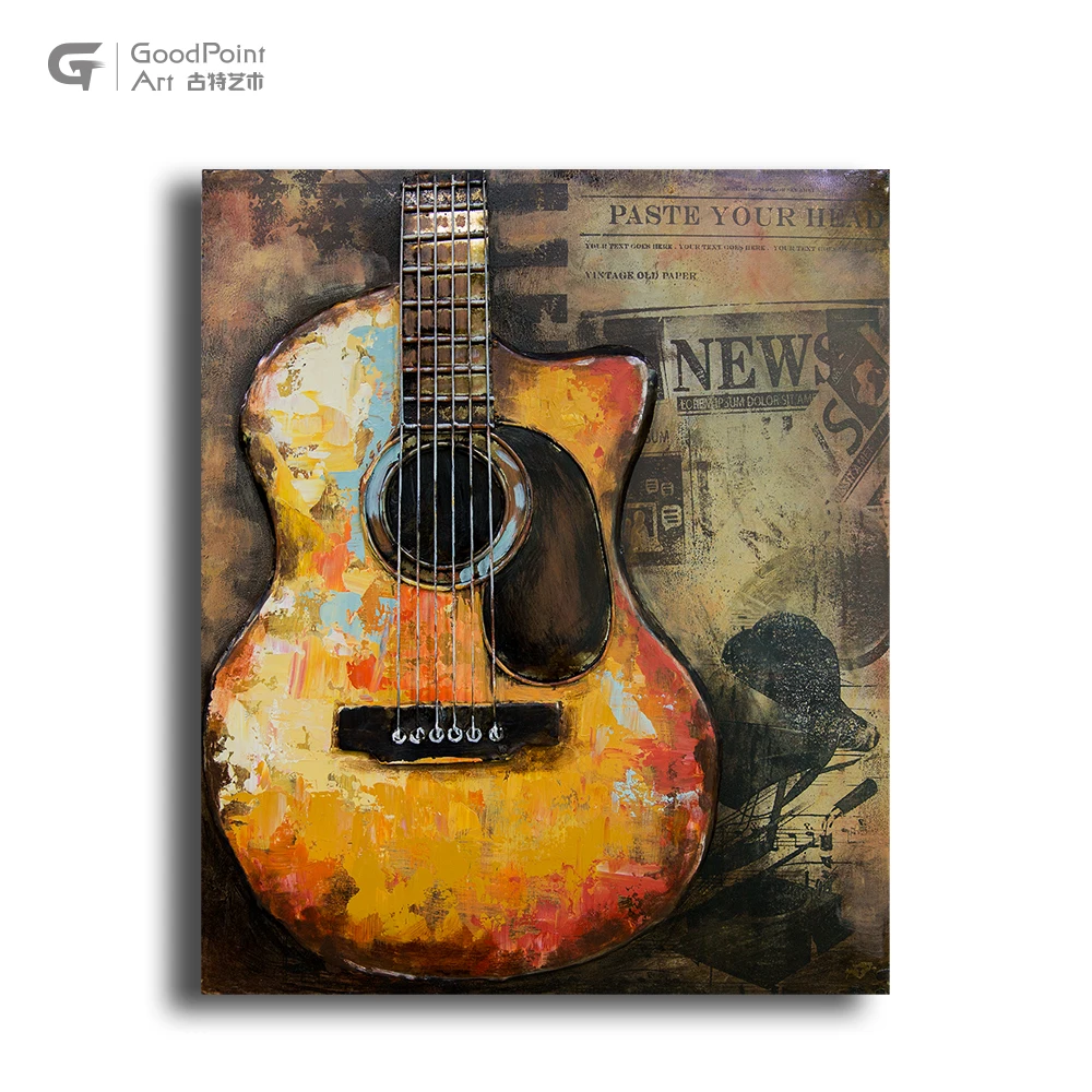 
Brand New 3D Iron Picture Artwork Hotel/Office Guitar Wall Metal Home Decor 