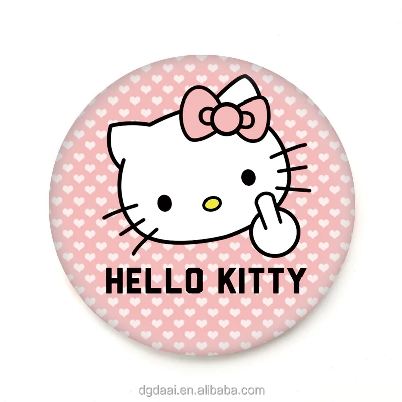 Хит продаж, жестяное одностороннее зеркало с принтом hello kitty и логотипом косметики