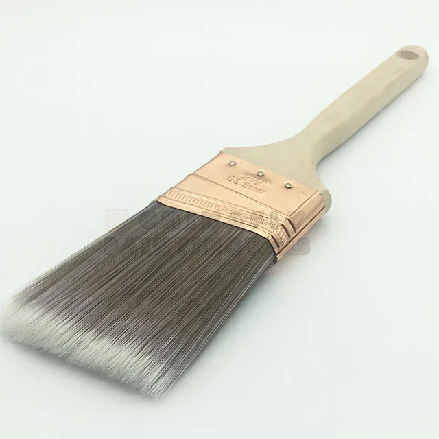 CTWHPB021   Nylon/Polyester Filament Paint Brush Birch Sash Angle Wooden Handle Hot Selling Paint Brushes