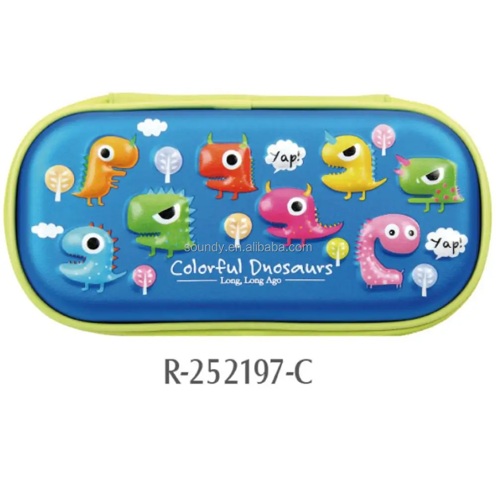 Custom PU leather colorful 3D eva kids pencil case