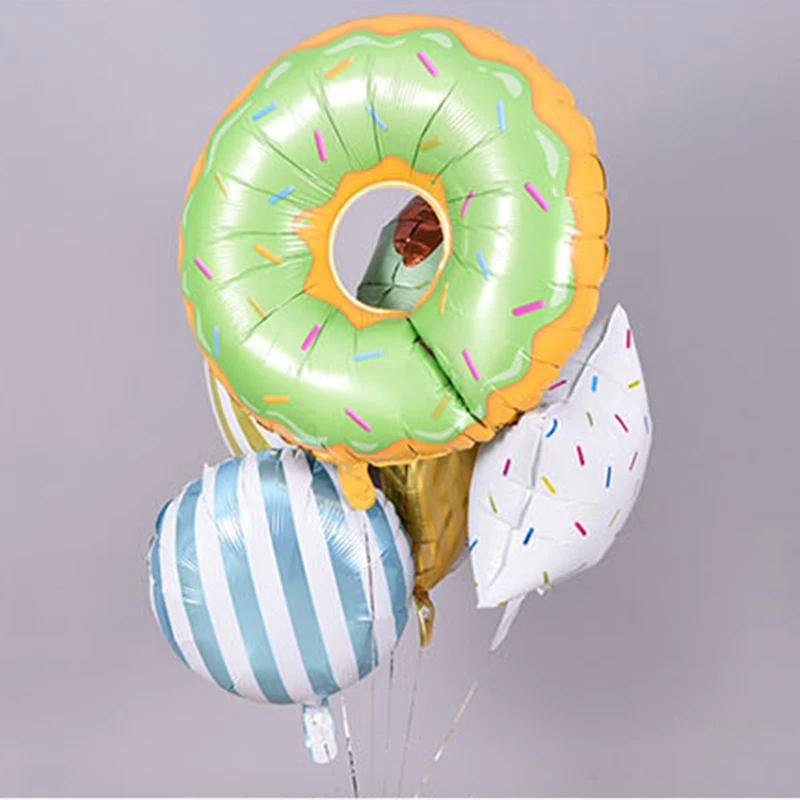 48*73cm Candy Pink Donuts Birthday Party Balloon Kits Doughnut Foil Mylar Balloon