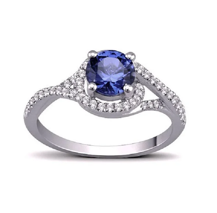 Factory Manufacturing 925 silver ring with blue stone