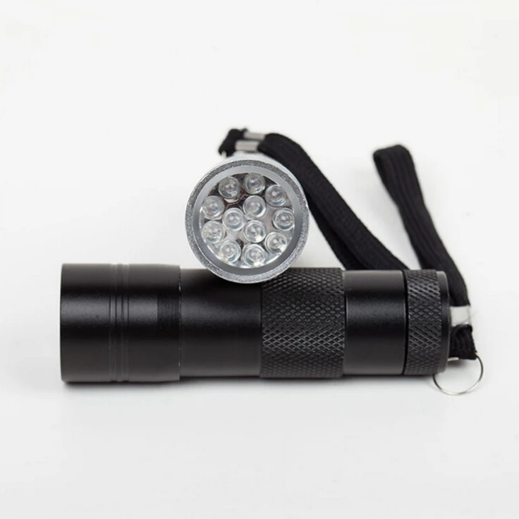 
High Quality 395nm~365nm Flashlight Detector Multi-purpose Ultraviolet Blacklight 12 LED UV Flashlight 