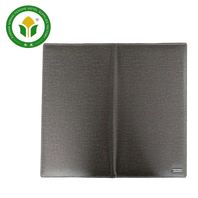 Hotel a3 a4 size leather food menu folder pvc leather menu cover