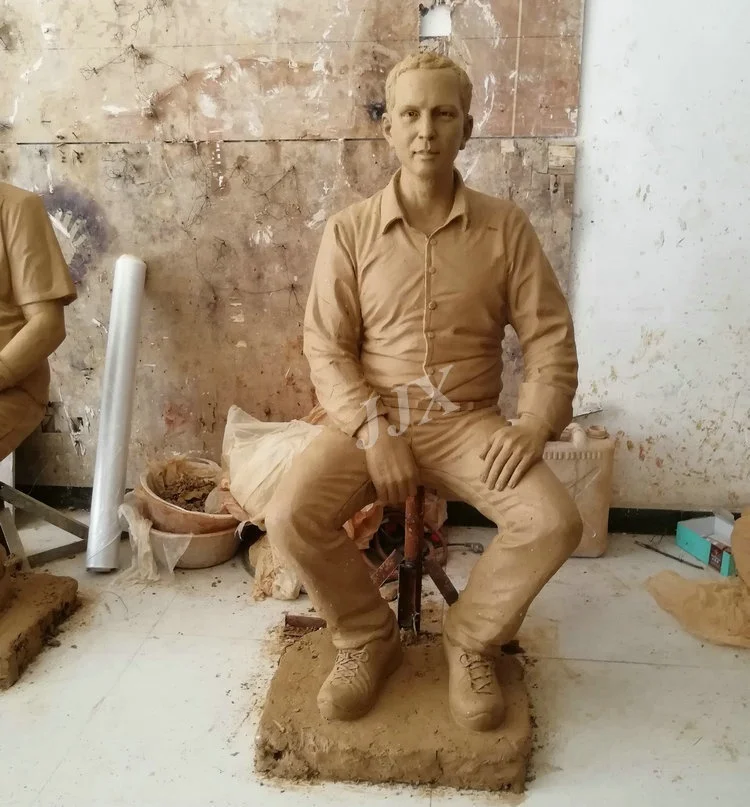 
Life size customized casting bronze sculpture figure portrait statue 