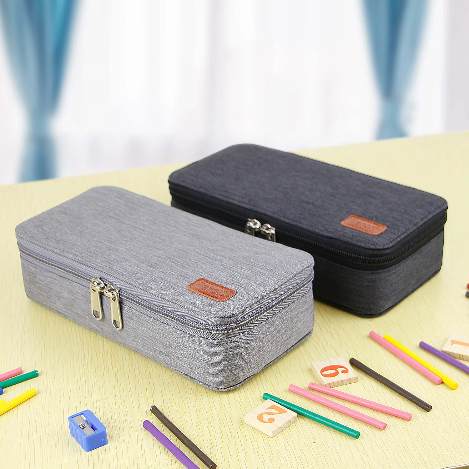 Ручка кожаный рулонный мешок плюшевый Eva бархатный пенал цветной пластик для детских школ и офисной ткани