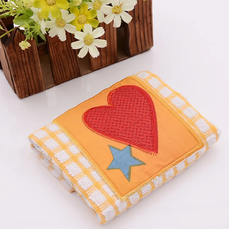 China Factory Professional Customized 100% Cotton Absorbent Embroidery Tea Towel With Custom Logo