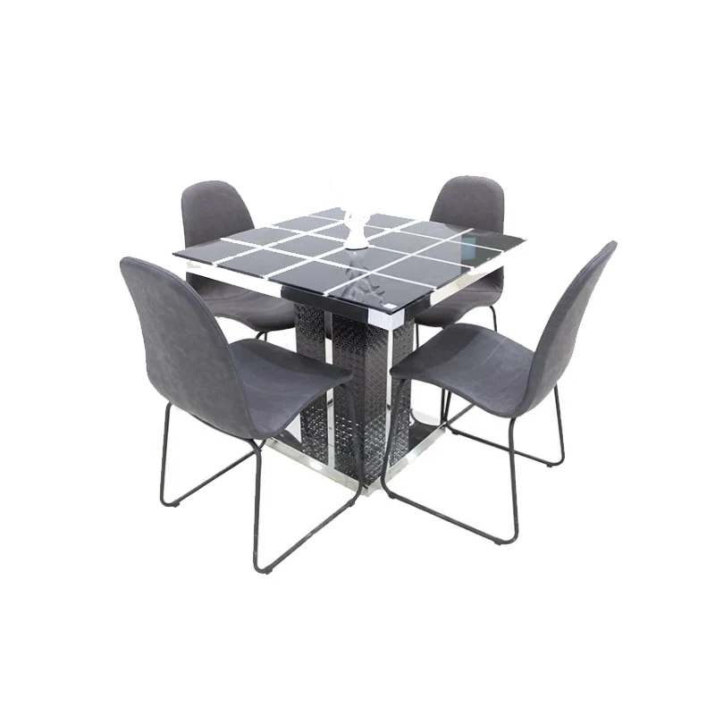 Оптовая продажа дешевый стеклянный обеденный стол набор из 4