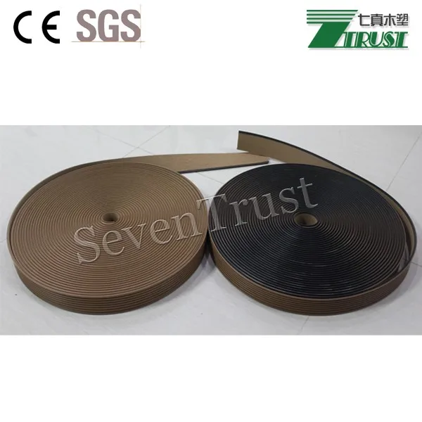 Synthetic teak pvc decking Edge size 50x5mm 25m/roll
