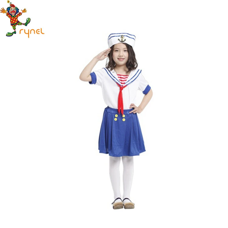 PGCC2933 Hot Sale Little Girls Fancy Dress Cute Sailor Costume Cosplay Party Costumes For Kids