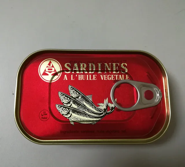 
good quality oval Canned sardine tin can from morocco 