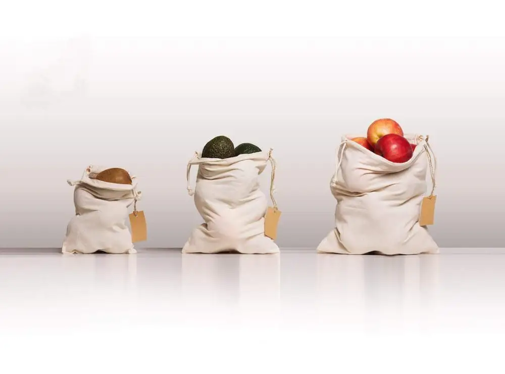 Recycled 100% cotton drawstring pouch