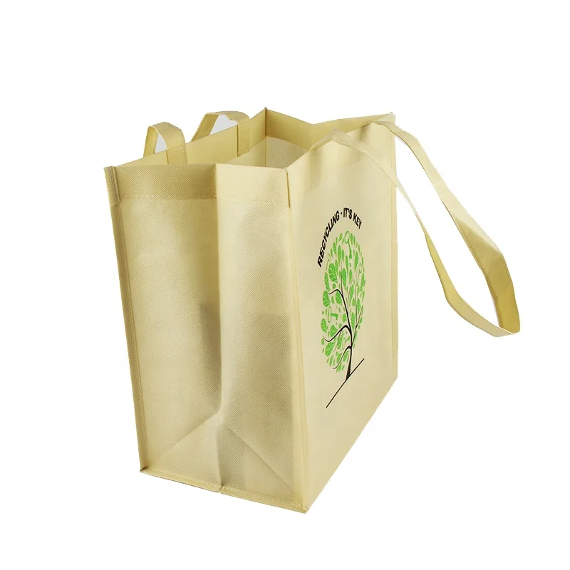 Factory promotional custom logo cloth grocery tote non woven bag