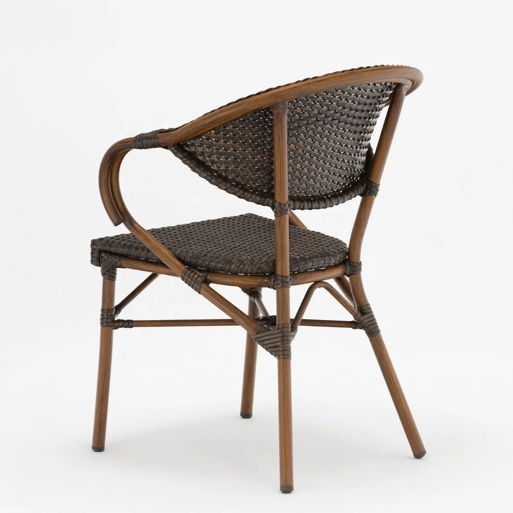 High Quality Rattan/wicker French Cafe Bistro Chair With Table Set Popular Outdoor Garden Rattan Furniture