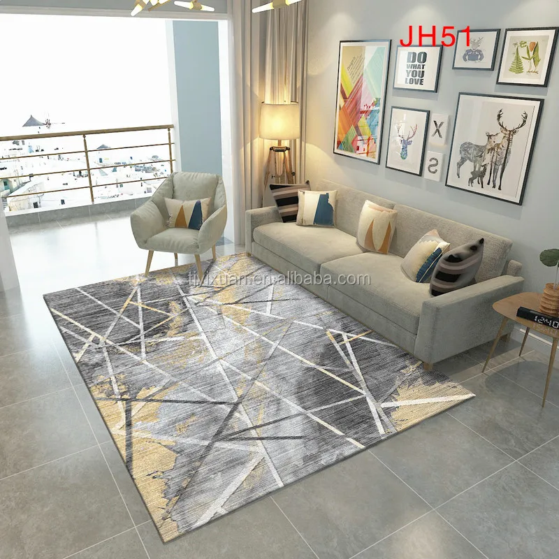 Cheapest price anti-slip 100% polyester printing geometrical tianjin modern design washable area floor rug