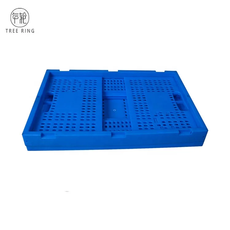 Large Foldable Industrial Square Plastic Collapsible Storage  Fruit Crates With Lids For Agriculture Transport