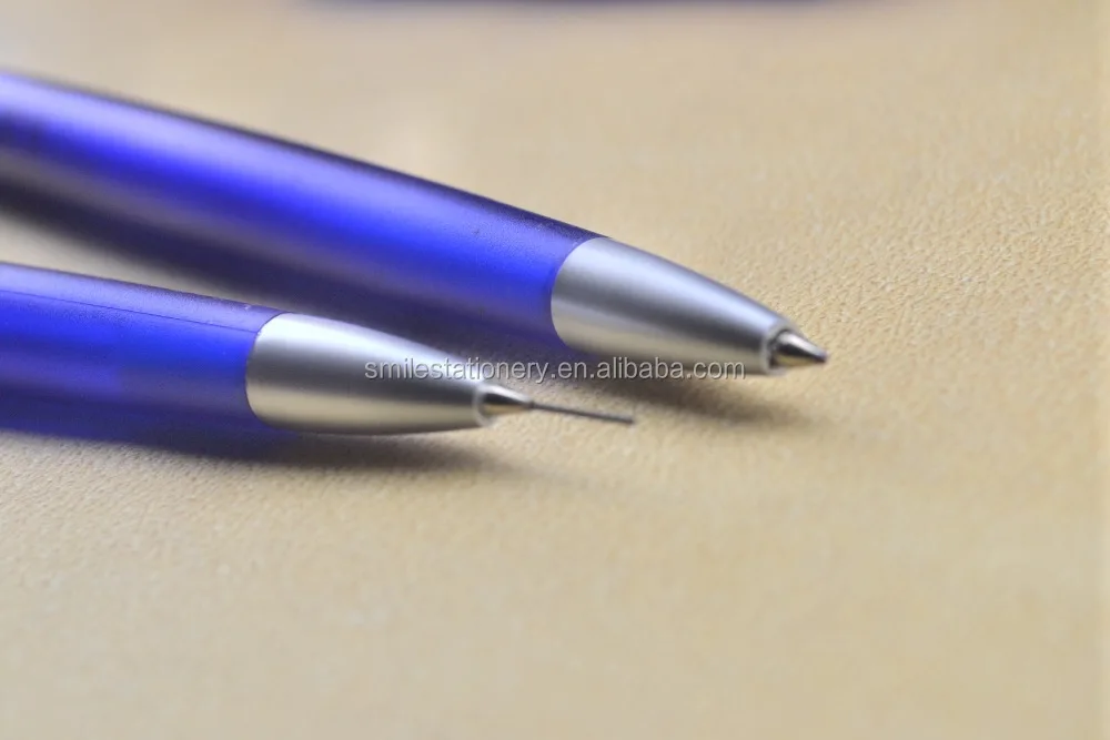 plastic pen and mechanical pencil set metal clip with case