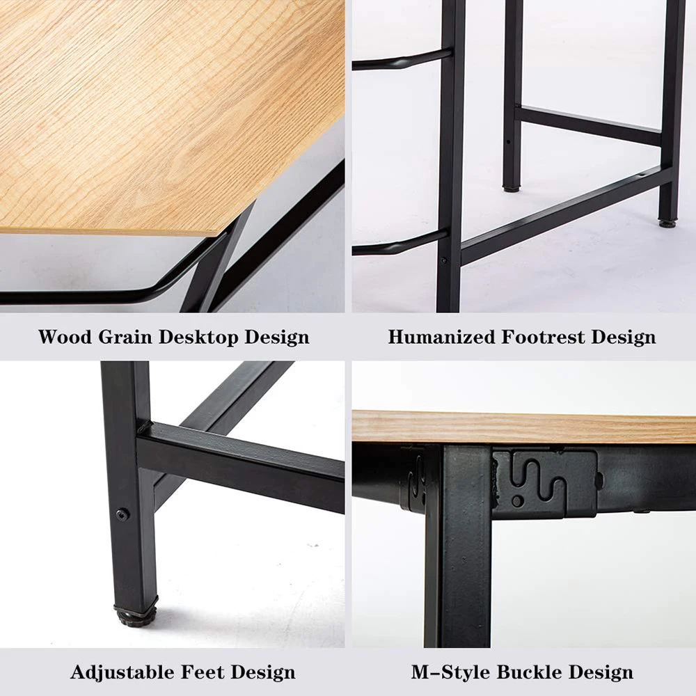 Classical Ergonomic L Shape Computer Desk Office Home Tables