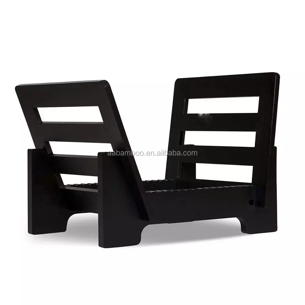 Wood lp vinyl record display stand bamboo vinyl record storage rack holder