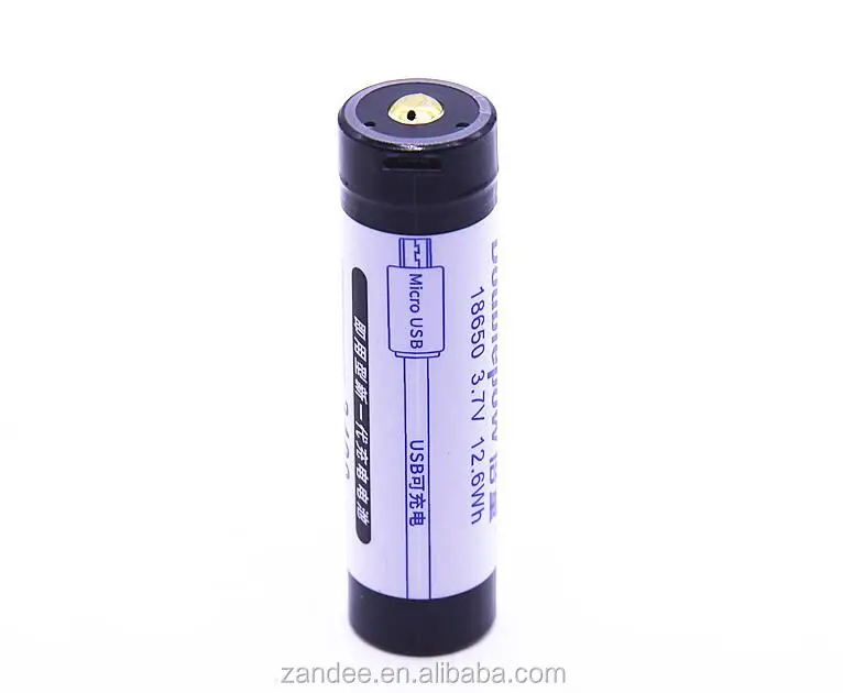 18650 USB lithium rechargeable battery, 3.7v high capacity 3400mah support USB Charge