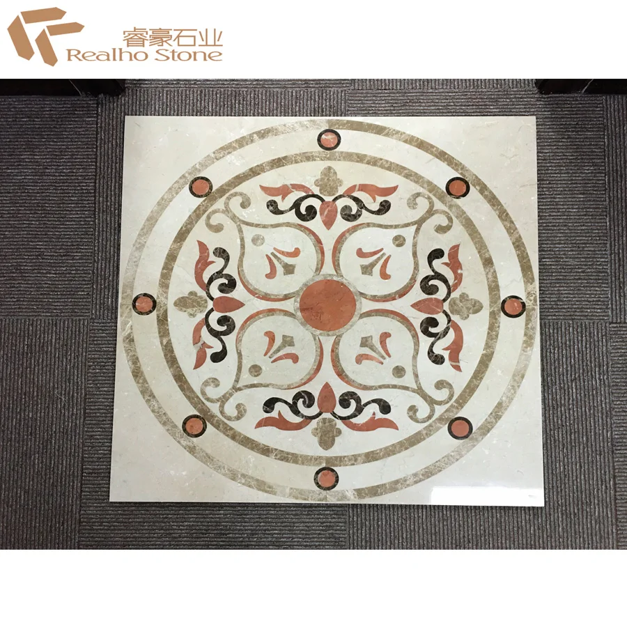 Home Flower Waterjet Marble Composite Tiles Italy Design Floor Pattern