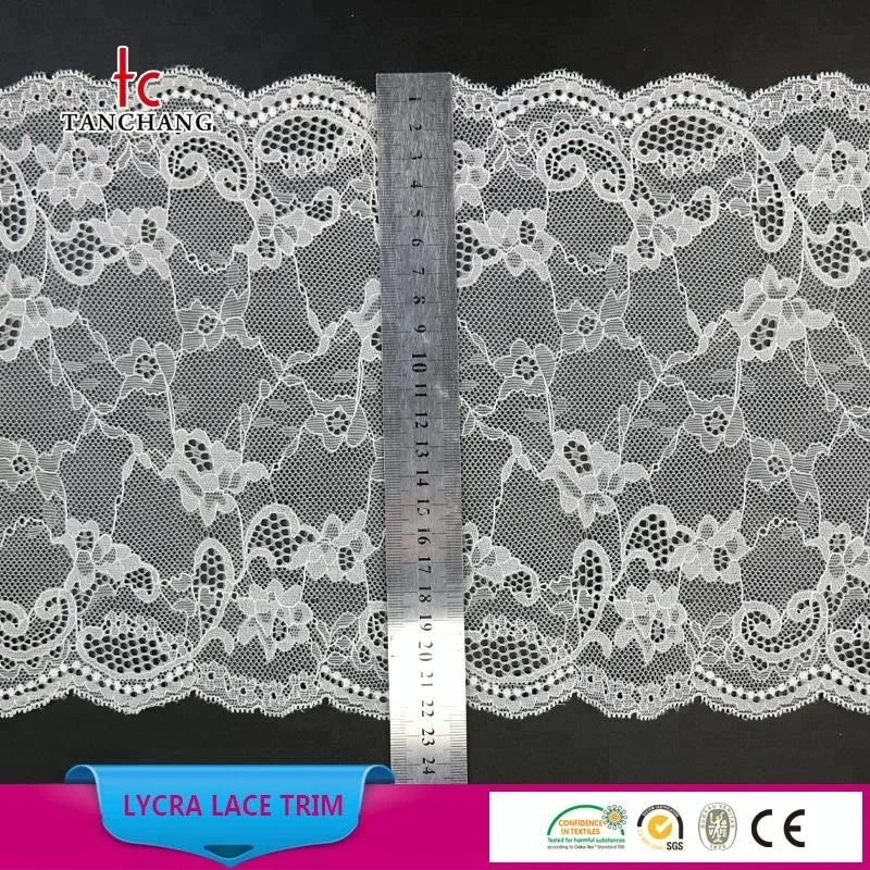 factory supply 22cm fashion korean lace trustwin lace jacquard lycra lace for bra LSHB7042