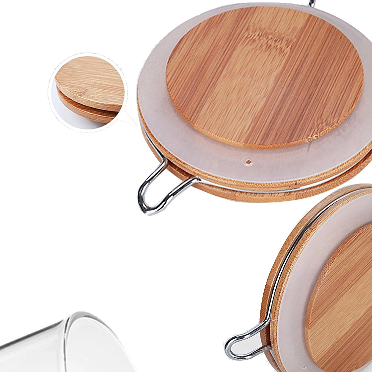 
Wholesale Glass Storage Jar With Stainless Steel Lid Metal Clip 