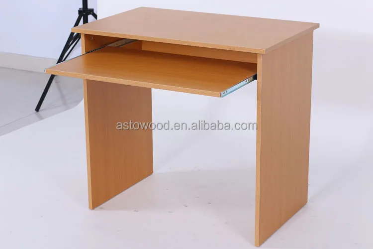 Melamine PB/MDF Computer Desk with pull out keyboard shelf in Gloss White
