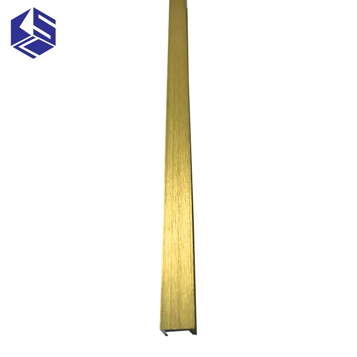extrusion profile wall transition U shape strip tile trim brass tile flooring profiles